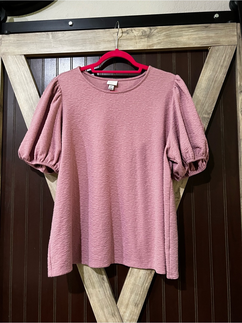 a new day Blush Mauve Puff Sleeve Tee